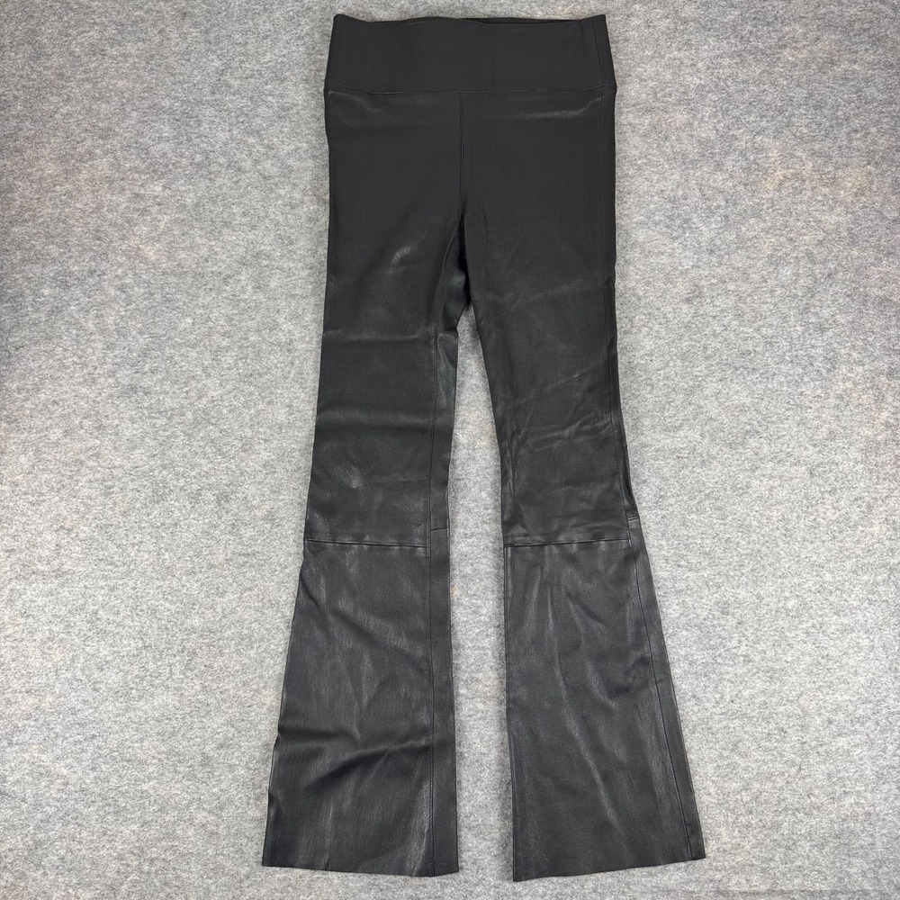 SPRWMN Los Angeles Grace Leather Crop Flare Leggings 29" Black Womens Small S